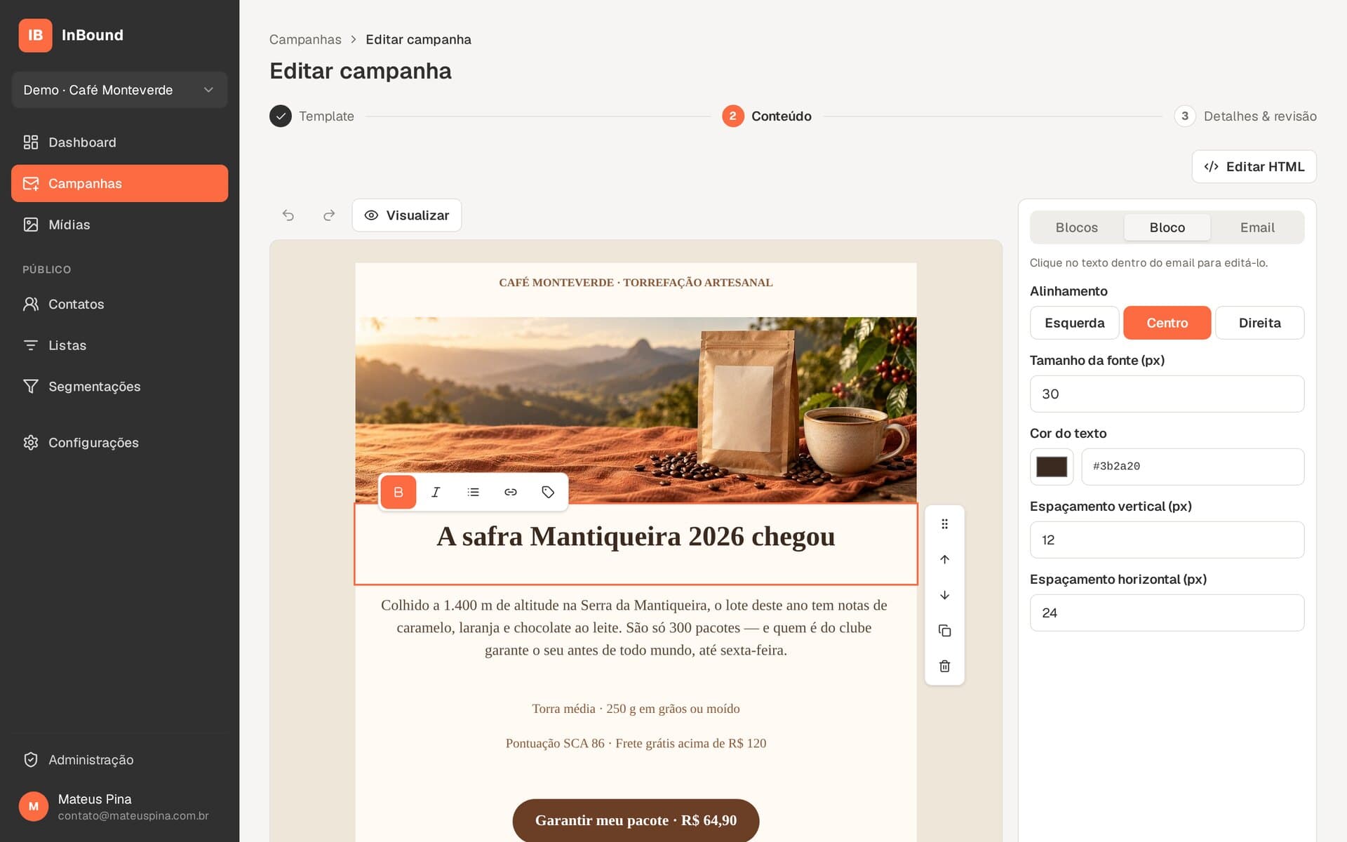 InBound — email editor