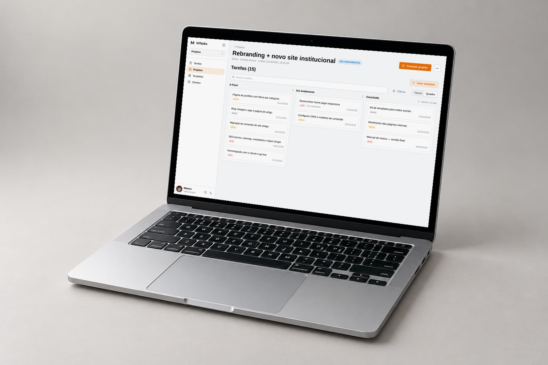 InTasks on a laptop